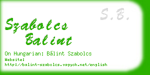 szabolcs balint business card